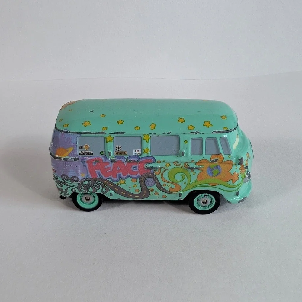 Disney Pixar Cars Fillmore VW Bus Diecast Metal Hippie Van Peace Love 2005